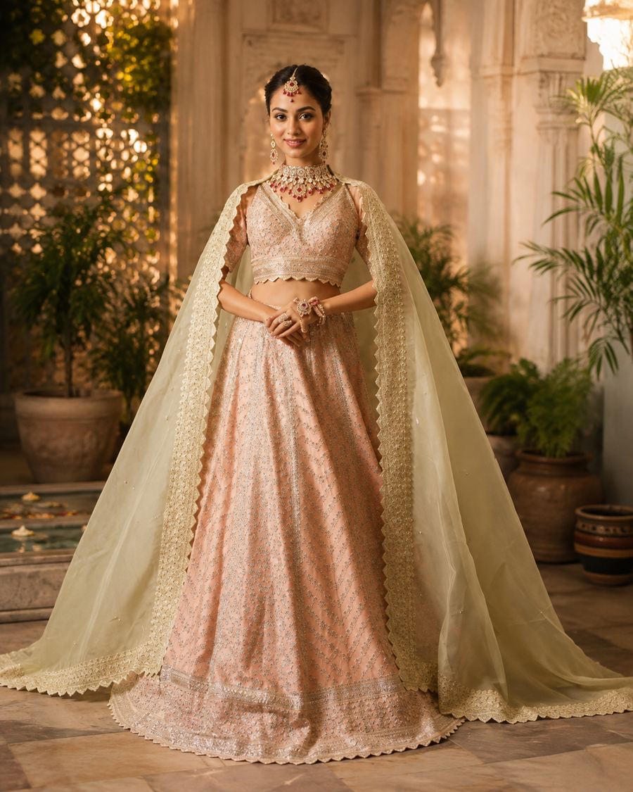 Blush Elegance Bridal Lehenga
