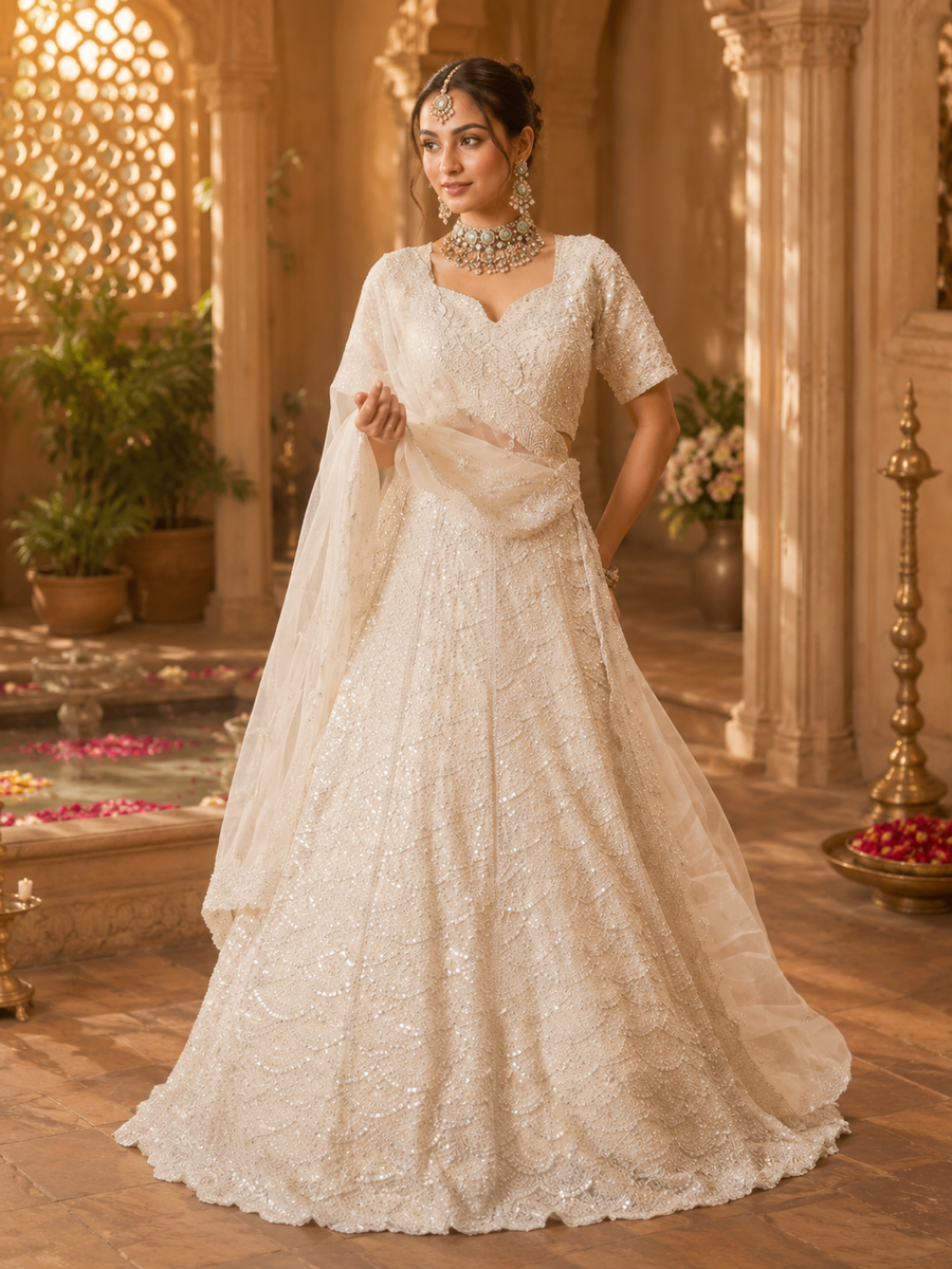Snow Petal Bridal Lehenga