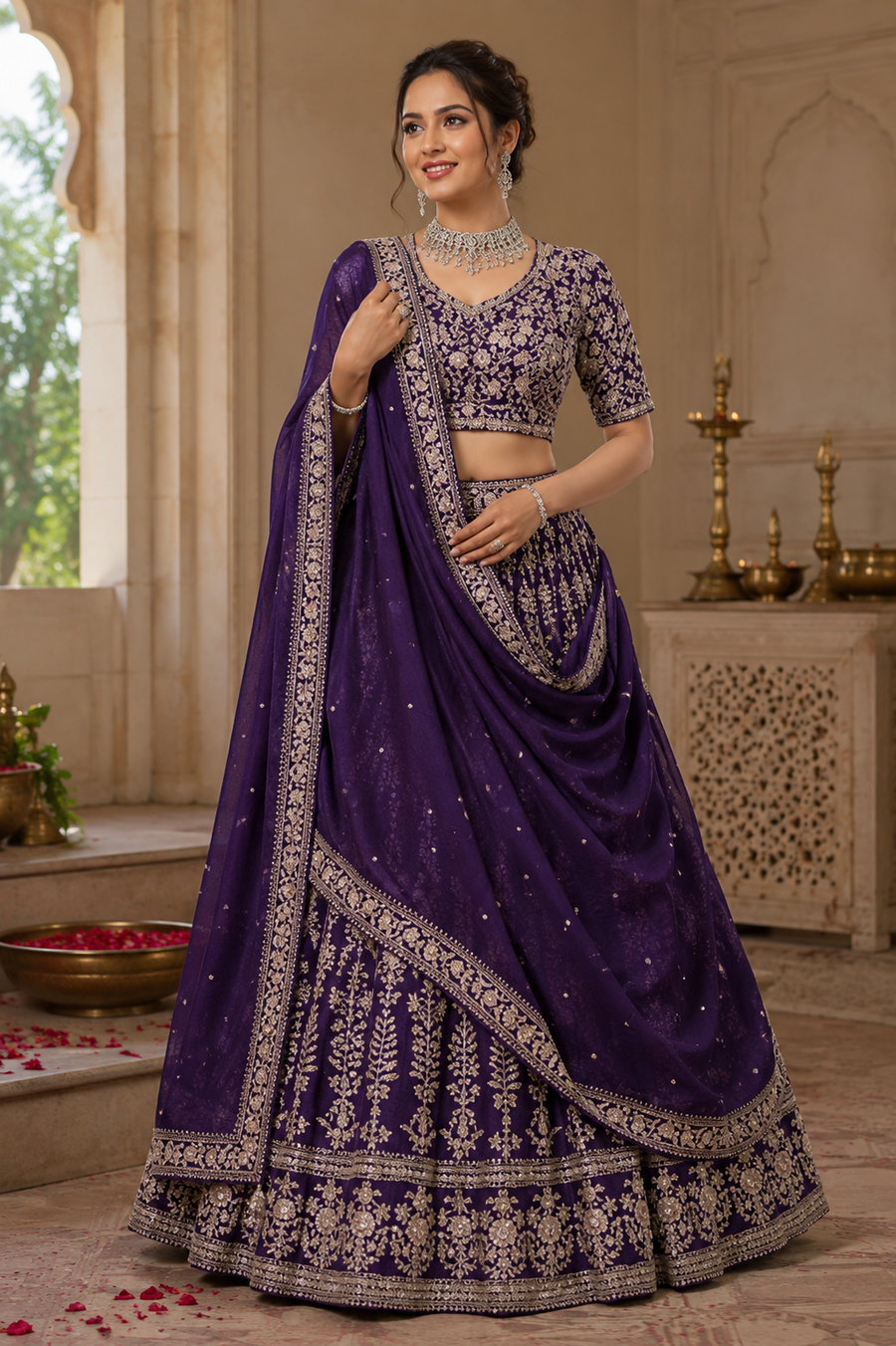Royal Amethyst Bridal Celebration Lehenga