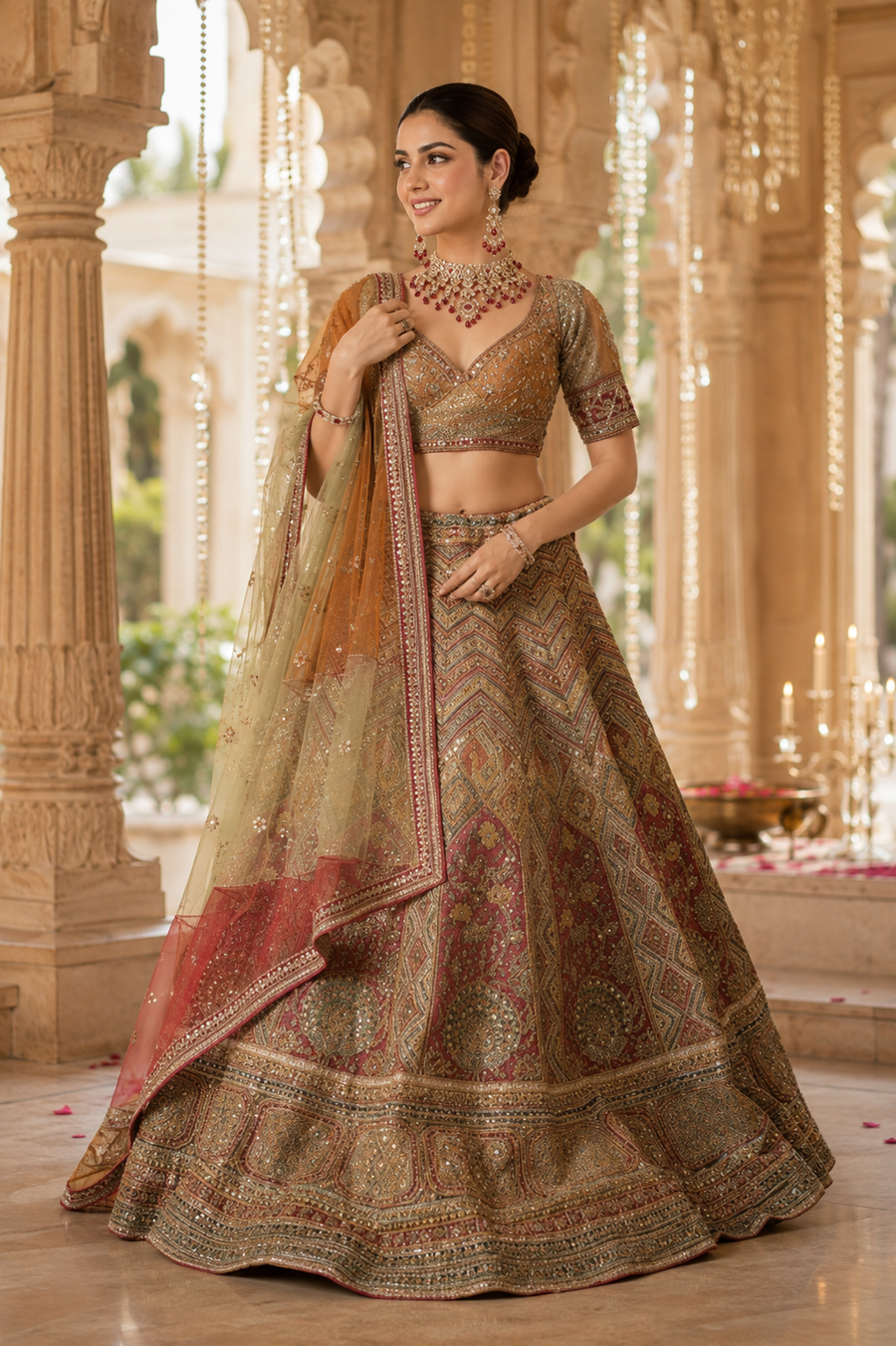 Regal Harmony Multicolor Bridal Lehenga