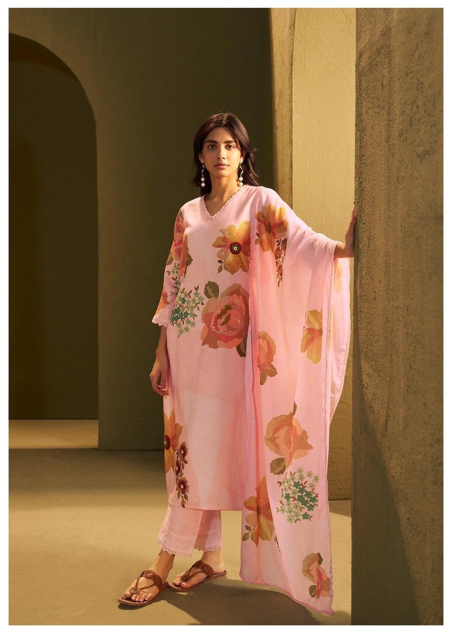 Rosé Bloom Floral Suit Set