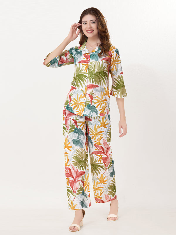 Tropical Leaf Printed Co-Ord Set