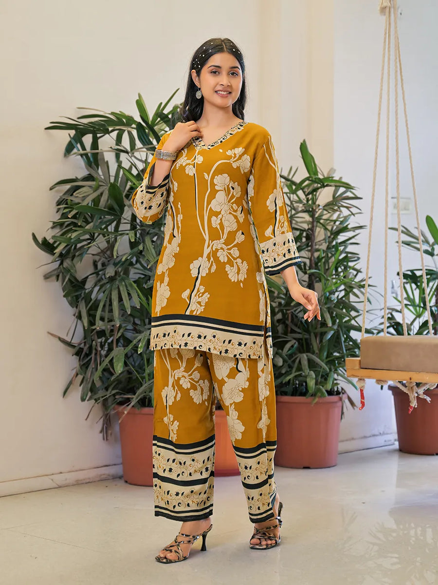 Golden Bloom Printed Co-Ord Set