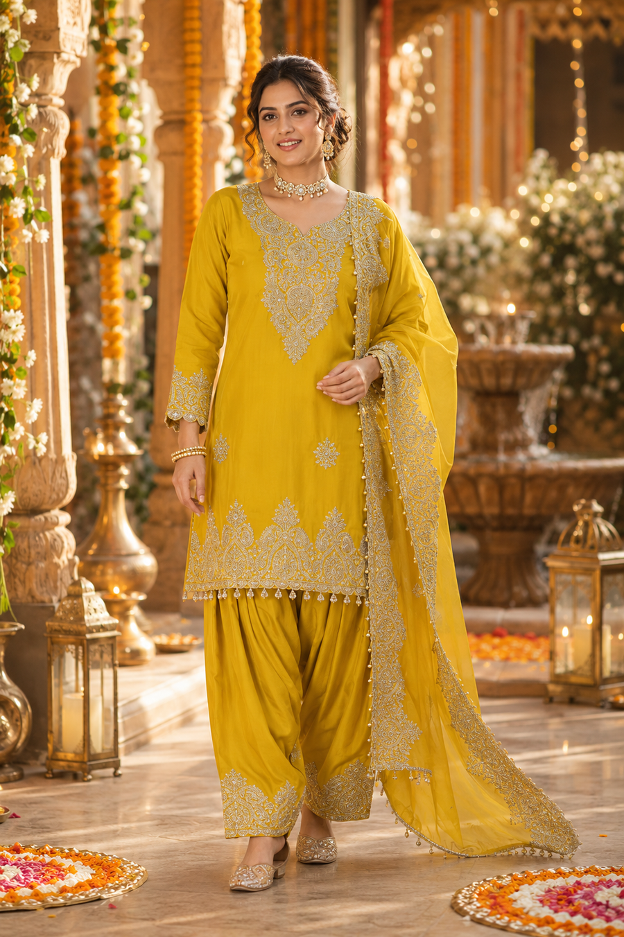 Golden Glow Organza Party Set
