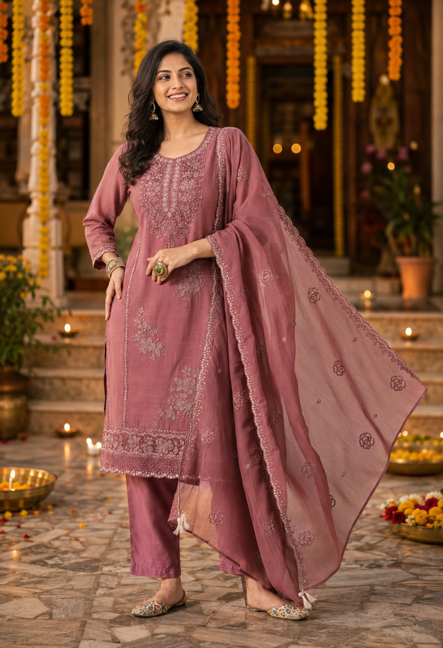 Royal Purple Silk Party Suit