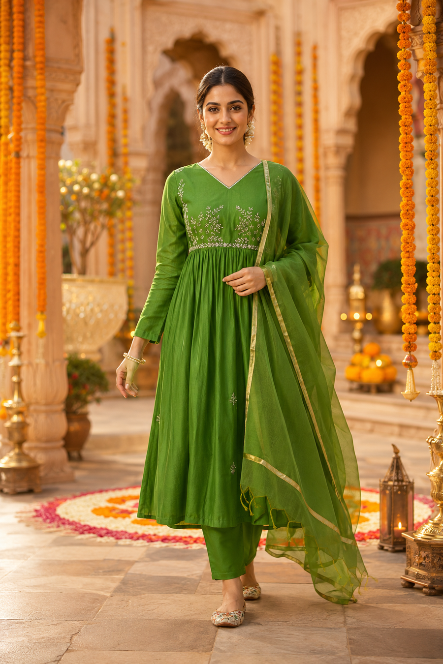 Sparkling Green Grace Party Suit