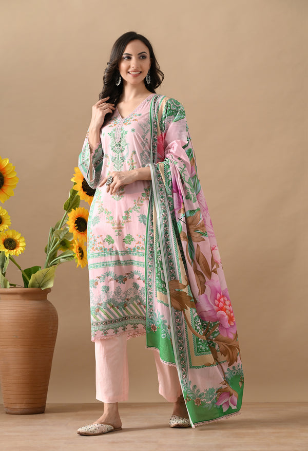 Elegant Floral Cotton Set
