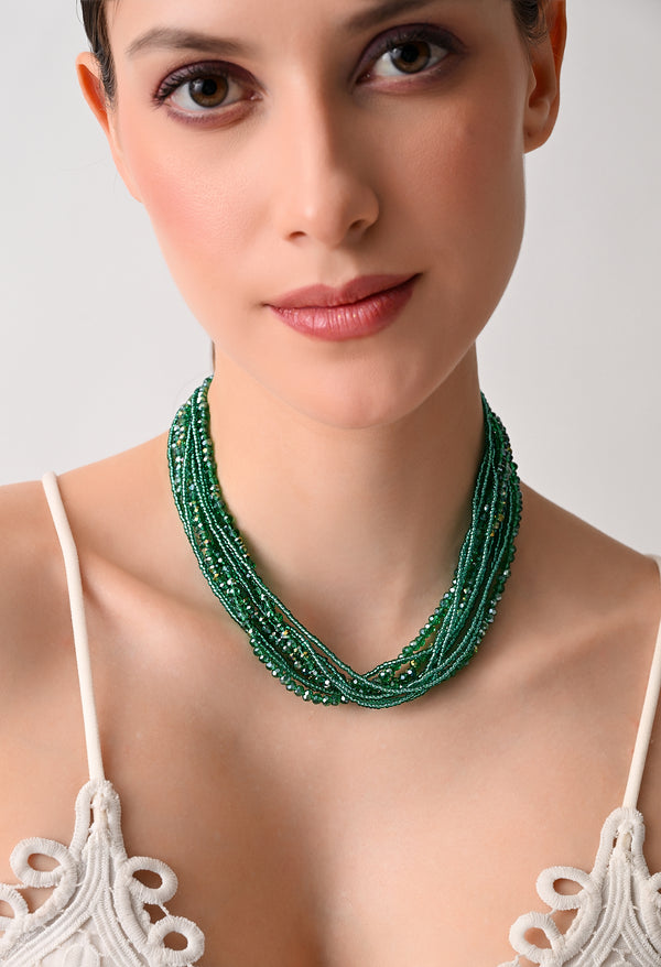 Royal Emerald Multi-Strand Necklace