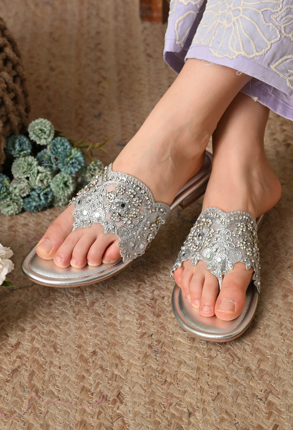 Elegant Silver Sparkle Sandals
