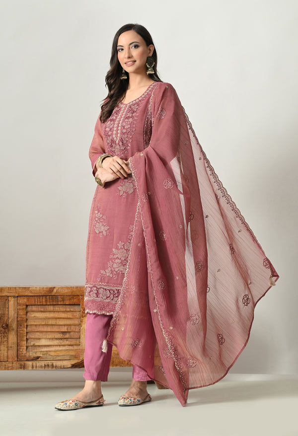 Royal Purple Silk Party Suit