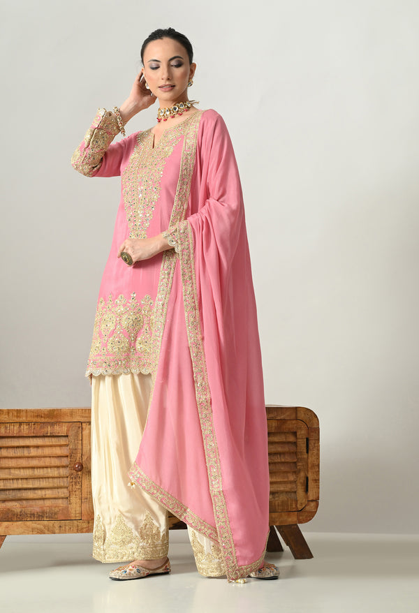Sparkling Baby Pink Designer Suit