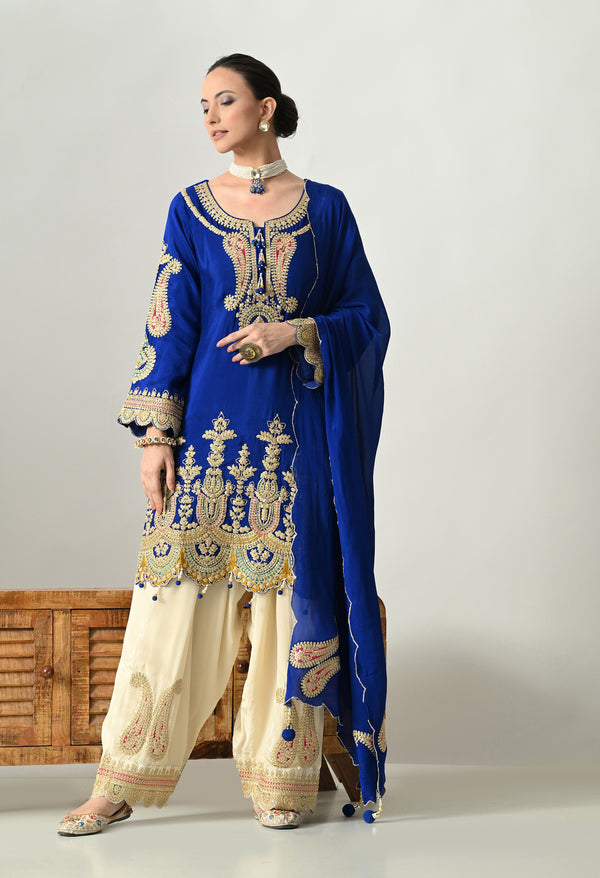 Sparkling Royal Blue Partywear Suit