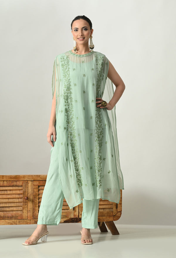 Graceful Green Festive Indo Western
