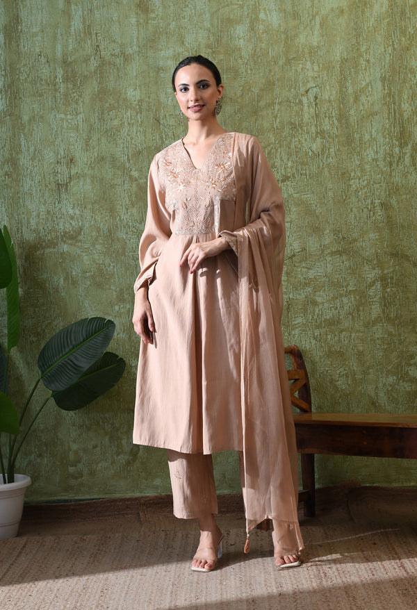 Graceful Light Brown Pakistani Suit