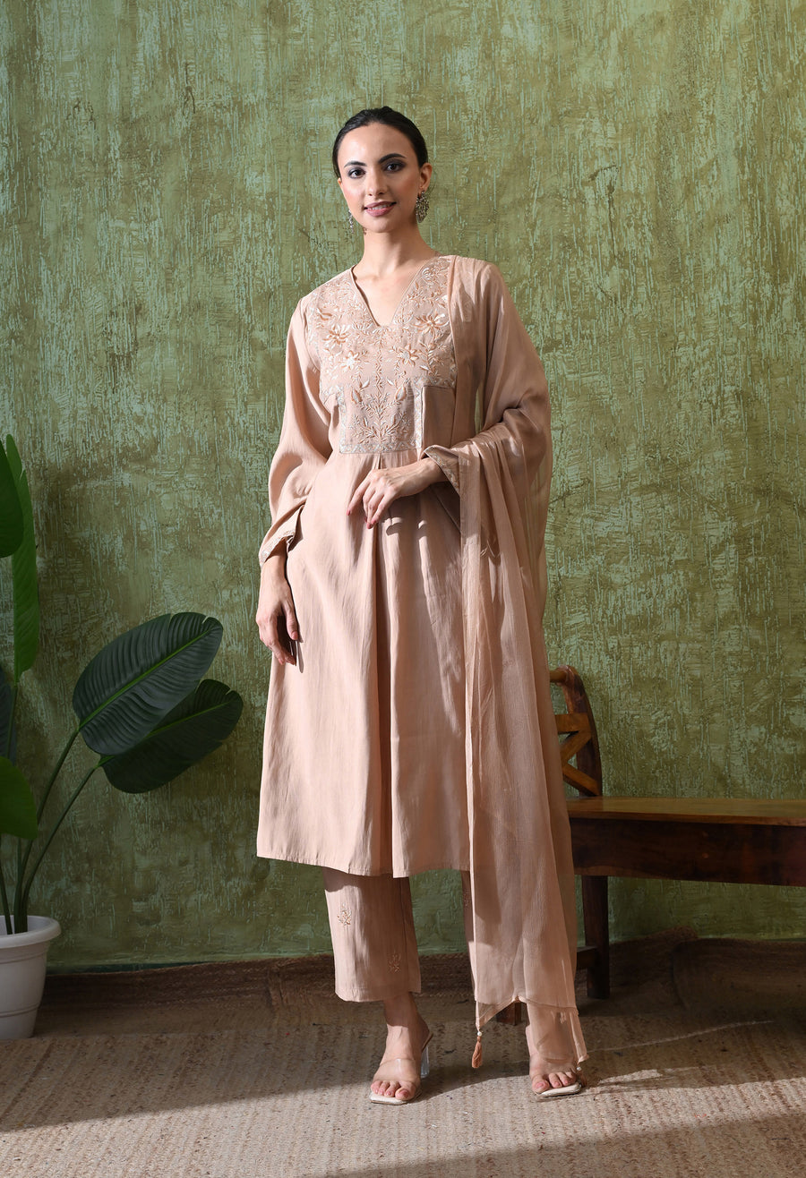 Graceful Light Brown Pakistani Suit