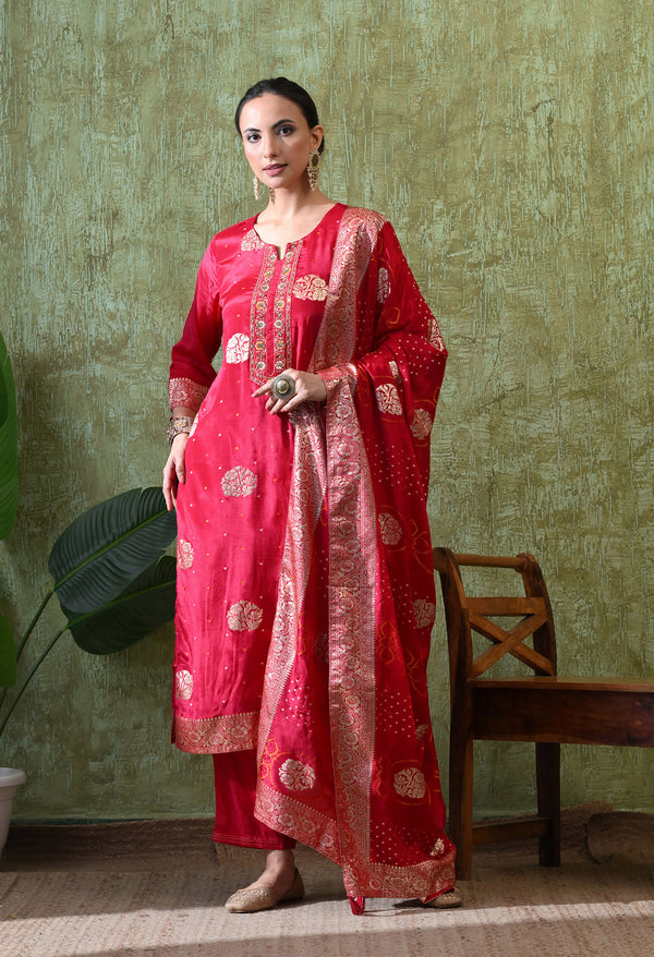 Radiant Dark Pink Partywear Suit