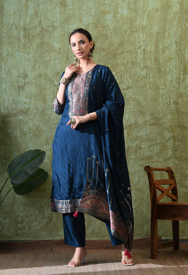 Royal Blue Brocket Silk Charm
