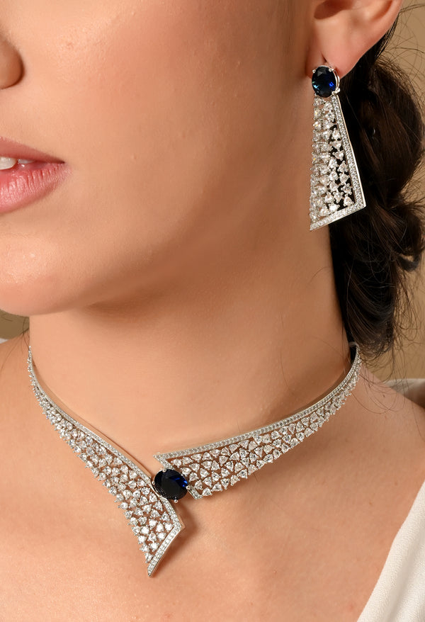 Elegant Sapphire Sparkle Jewelry Set
