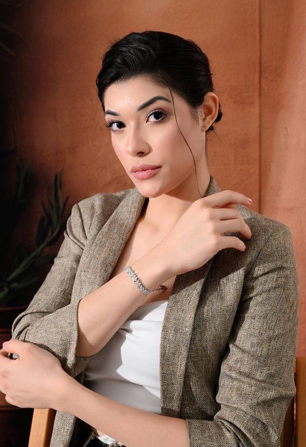 Sparkling Silver Elegance Star Bracelet