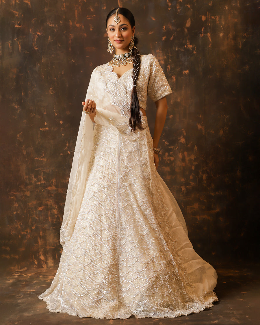 Snow Petal Bridal Lehenga