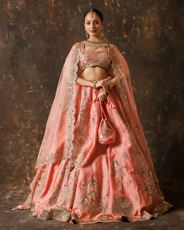Blush Royale Ombre Pink Indo-Western Lehenga
