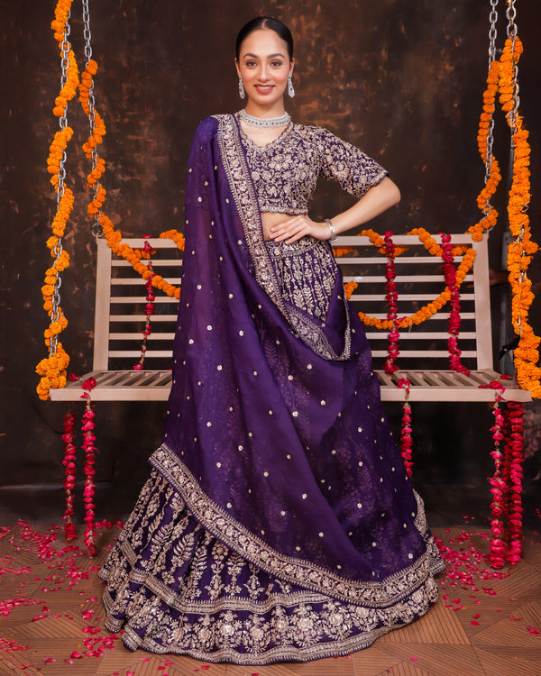 Royal Amethyst Bridal Celebration Lehenga