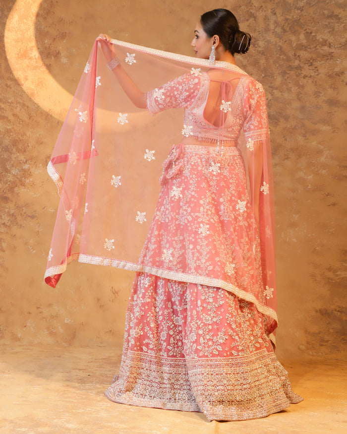 Blush Bloom Embroidered Bridal Lehenga