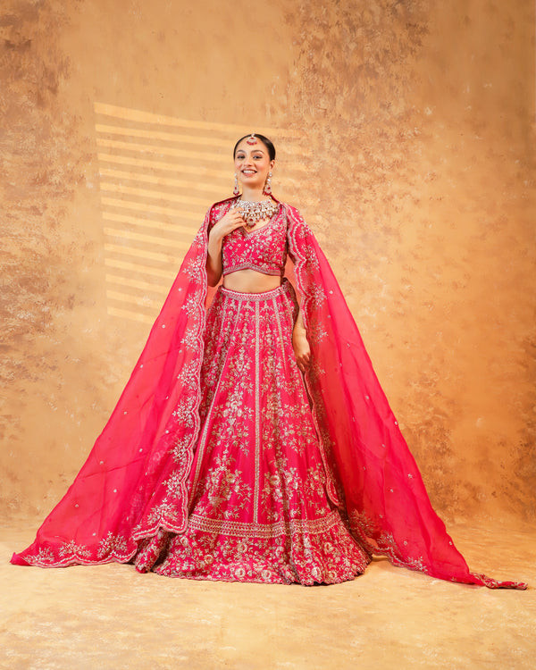 Blush Majesty Handcrafted Bridal Lehenga