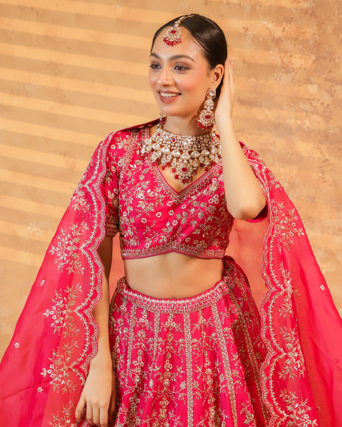 Blush Majesty Handcrafted Bridal Lehenga