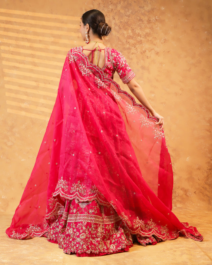 Blush Majesty Handcrafted Bridal Lehenga